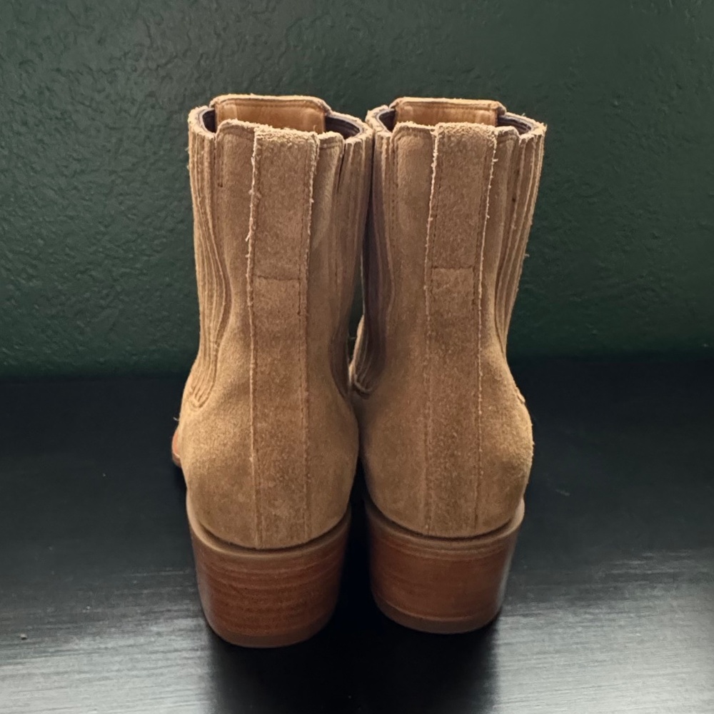TECOVAS Latte Suede "Taylor" Cowgirl Boots - 9.5B - XLNT - Picture 5 of 13